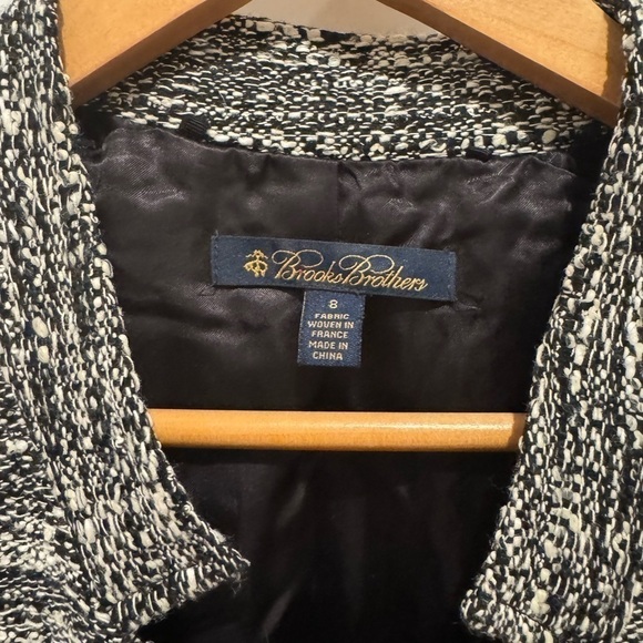 Brooks Brothers Tweed jacket gray black white size 8 academia scholar preppy - Picture 5 of 5